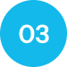 Blue circular badge displaying white 03