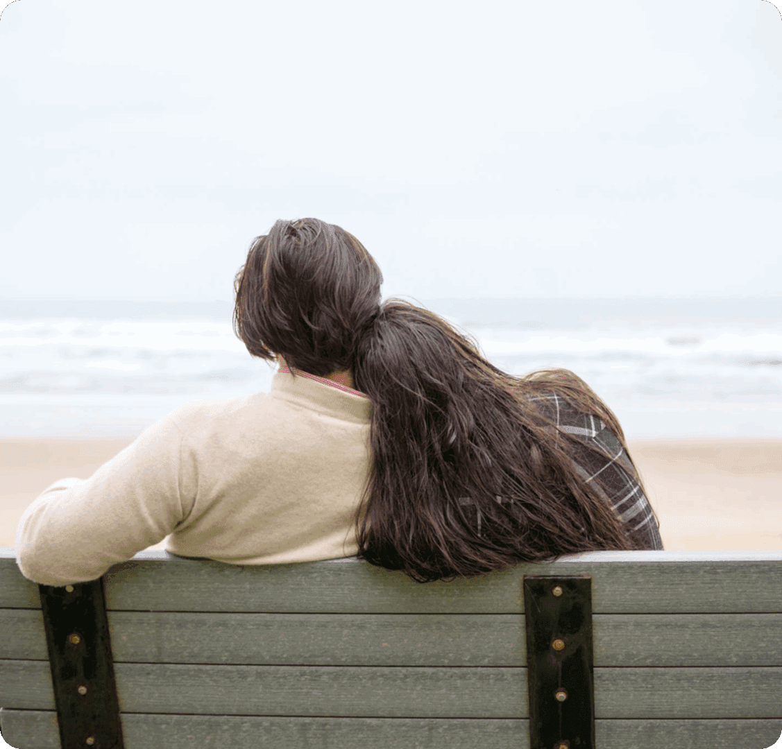 Peaceful seaside moment together